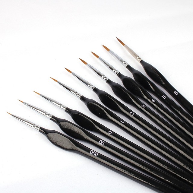 Detail Paint Brushes Set 9Pcs Miniature Brushes,Suitable For